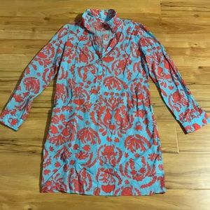 Lilly Pulitzer blue & red coverup dress